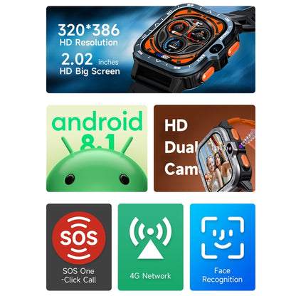 LOKMAT APPLLP 4 MAX 2.02-inch Android 8.1 Full Network Wifi Card Bluetooth Smart Watch(Silver) - free shipping - PMC Jewellery - Order now!
