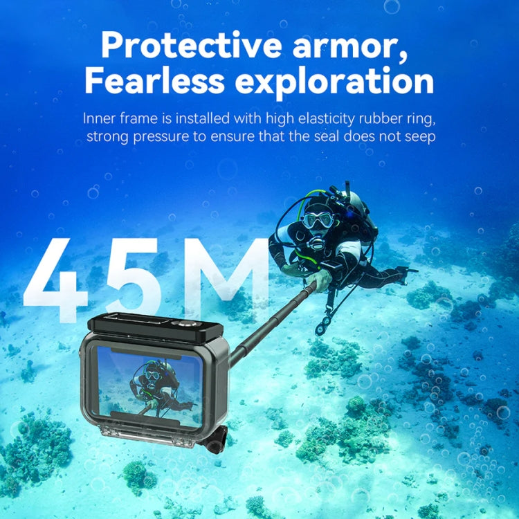For DJI Osmo Action 3 / 4 TELESIN OA-WTP-003 45m Waterproof Shell Sealed Diving Case - Case & Bags by TELESIN | Online Shopping South Africa | PMC Jewellery | Buy Now Pay Later Mobicred