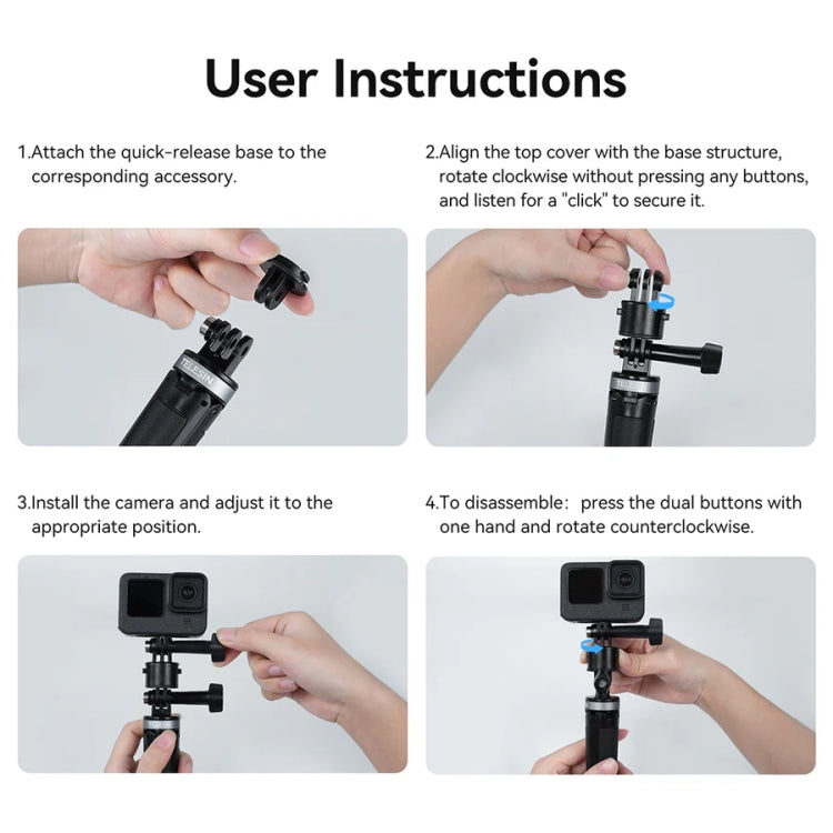 TELESIN CQM-001 Universal Magnetic Quick Release Adapter Kit For Sports Cameras(Black) - free shipping - PMC Jewellery - Order now!