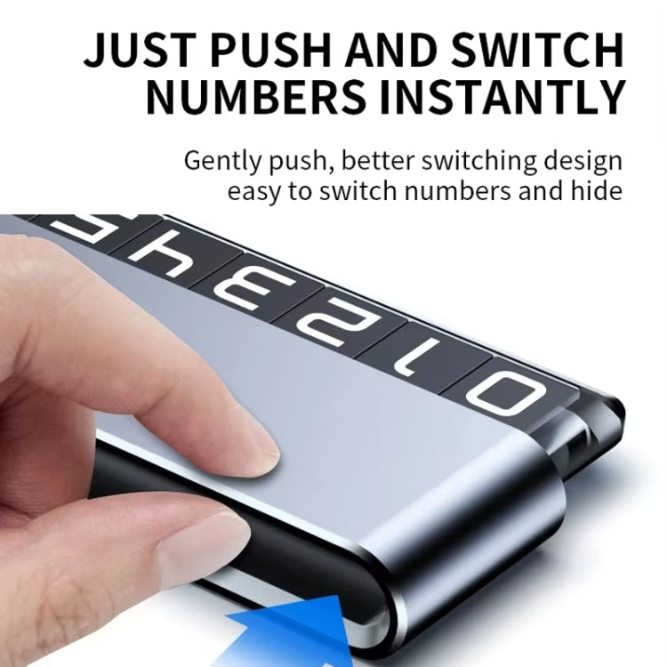 Metal Hidden Temporary Parking Number Plate Ornaments, Color: Dual Number Gray