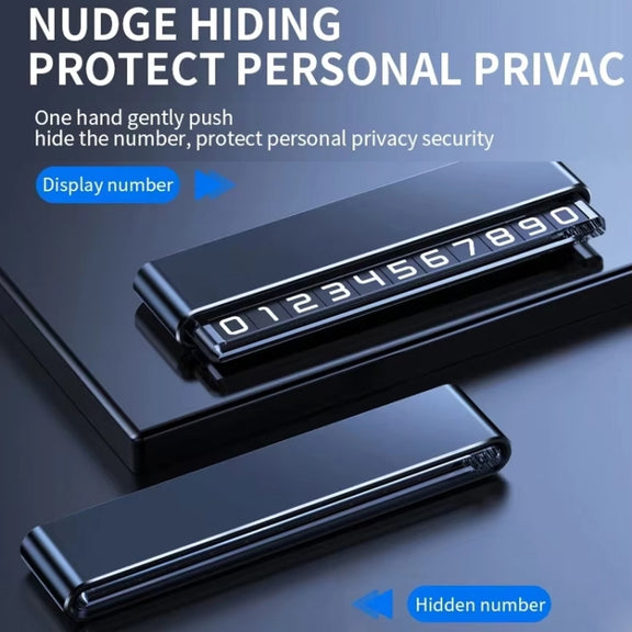 Metal Hidden Temporary Parking Number Plate Ornaments, Color: Dual Number Gray