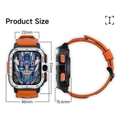 LOKMAT APPLLP 4 MAX 2.02-Inch Android 8.1 Full Network Wifi Card Bluetooth Smart Watch(Silver 64G) - free shipping - PMC Jewellery - Order now!