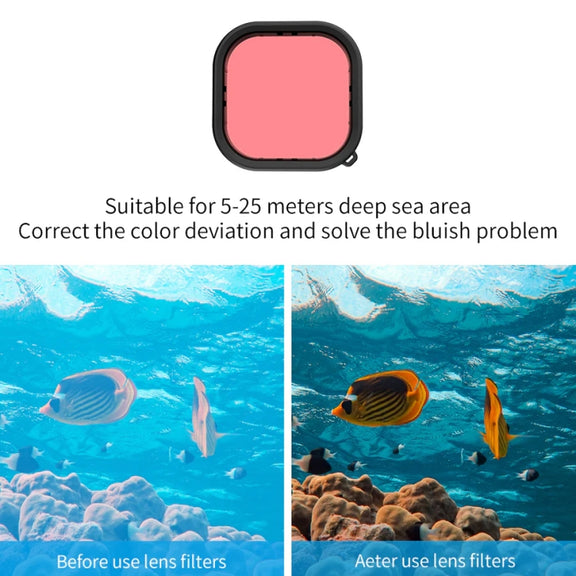 TELESIN GP-WTP-901 45m Diving Shell, For GoPro HERO12 Black / HERO11 Black / HERO10 Black / HERO9 Black Shell+Filter Set
