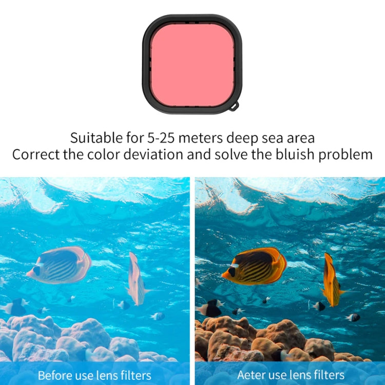 TELESIN GP-WTP-901 45m Diving Shell, For GoPro HERO12 Black / HERO11 Black / HERO10 Black / HERO9 Black Shell+Filter Set