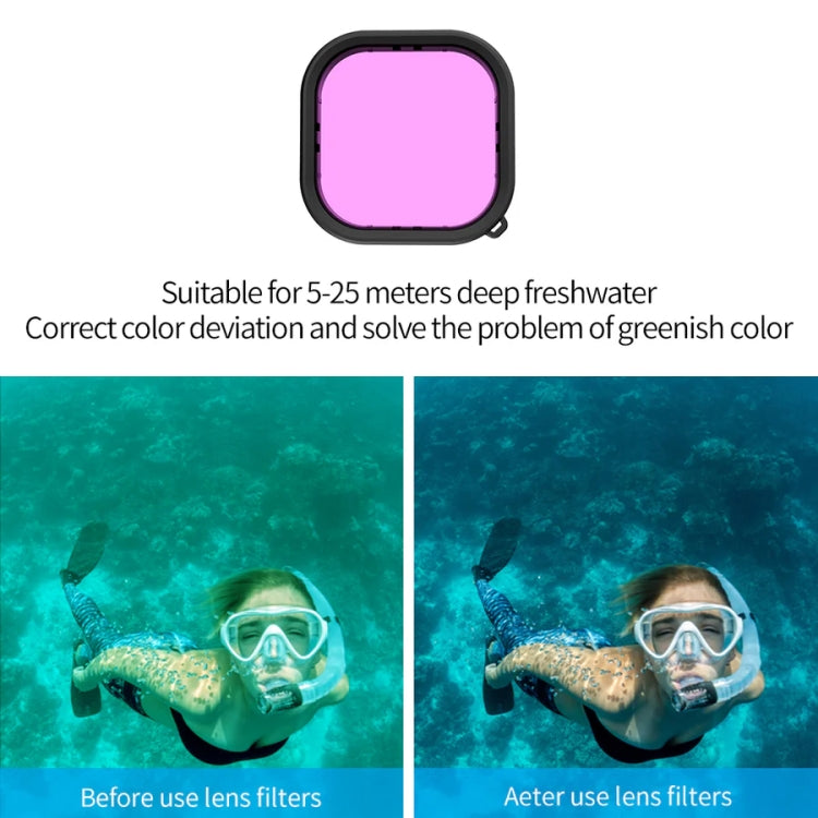TELESIN GP-WTP-901 45m Diving Shell, For GoPro HERO12 Black / HERO11 Black / HERO10 Black / HERO9 Black Shell+Filter Set