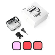 TELESIN GP-WTP-901 45m Diving Shell, For GoPro HERO12 Black / HERO11 Black / HERO10 Black / HERO9 Black Shell+Filter Set