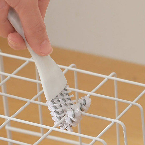 3pcs 2-in-1 Kitchen Stove Cleaning Brush Shovel Barbecue Rack Cleaning Brush(Grid Model)