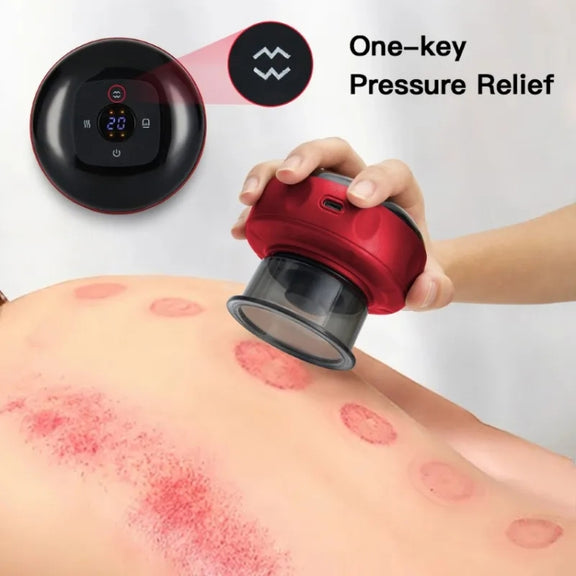 12-speed Remote Control Cupping Therapy Massager Set with 3 Cups(Black)
