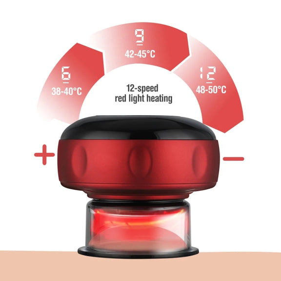 12-speed Remote Control Cupping Therapy Massager Set with 3 Cups(Black)