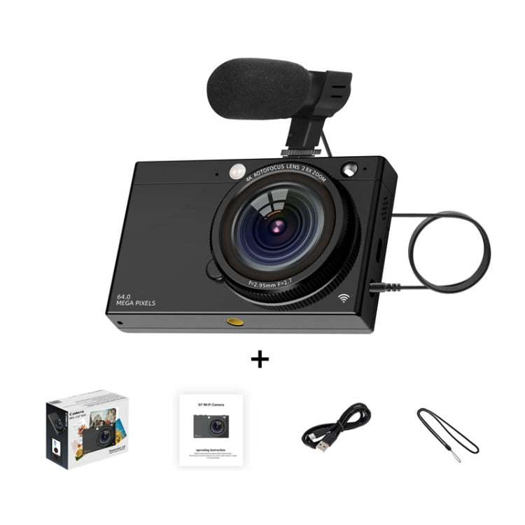 High-Definition CCD Digital Camera 64 Million WiFi Card Camera, Color: Black + Microphone - Video Cameras by PMC TechLife | Online Shopping South Africa | PMC TechLife | Buy Now Pay Later Mobicred