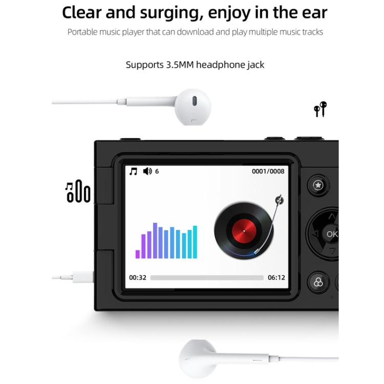 High-Definition CCD Digital Camera 64 Million WiFi Card Camera, Color: Black + Headphone Cable - Video Cameras by PMC TechLife | Online Shopping South Africa | PMC TechLife | Buy Now Pay Later Mobicred