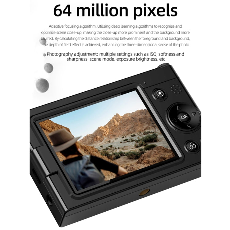 High-Definition CCD Digital Camera 64 Million WiFi Card Camera, Color: Black