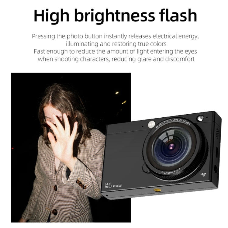 High-Definition CCD Digital Camera 64 Million WiFi Card Camera, Color: Black + Microphone/Fill Light/Headphone Cable - Video Cameras by PMC TechLife | Online Shopping South Africa | PMC TechLife | Buy Now Pay Later Mobicred