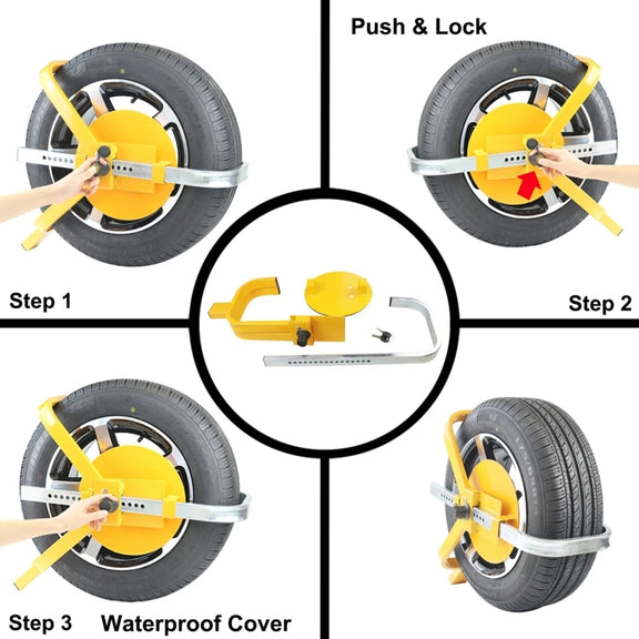 Car Anti-theft Lock SUV Wheel Three-prong Lock With Suction Cup, Style: With Disc
