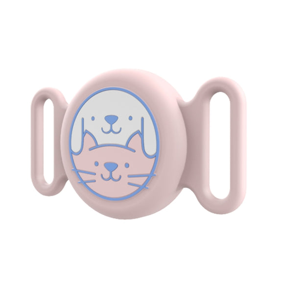 For AirTag Pet Collar Locator Silicone Life Water-resistant Protective Case(Pink)