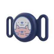 For AirTag Pet Collar Locator Silicone Life Water-resistant Protective Case(Deep Blue)