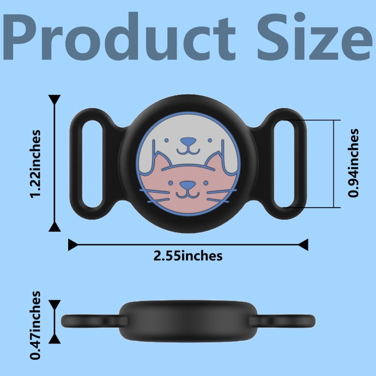 For AirTag Pet Collar Locator Silicone Life Water-resistant Protective Case(Black)