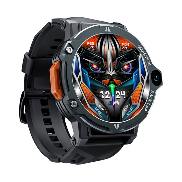 LOKMAT APPLLP6 PRO 1.54-inch 4G+64G Android 8.1 Dual-camera Independent Card Smart Watch(Black)