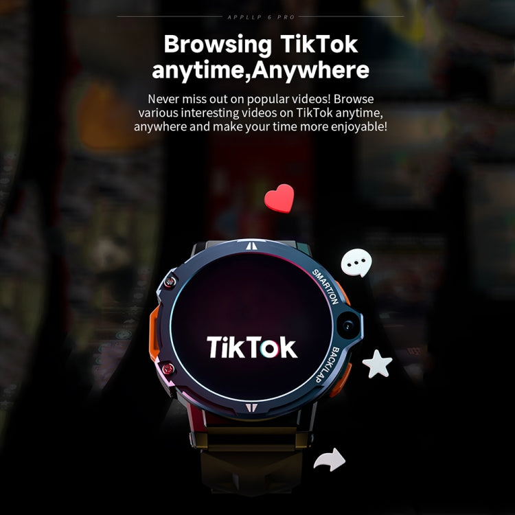 LOKMAT APPLLP6 PRO 1.54-inch 4G+64G Android 8.1 Dual-camera Independent Card Smart Watch(Black) - free shipping - PMC TechLife - Order now!