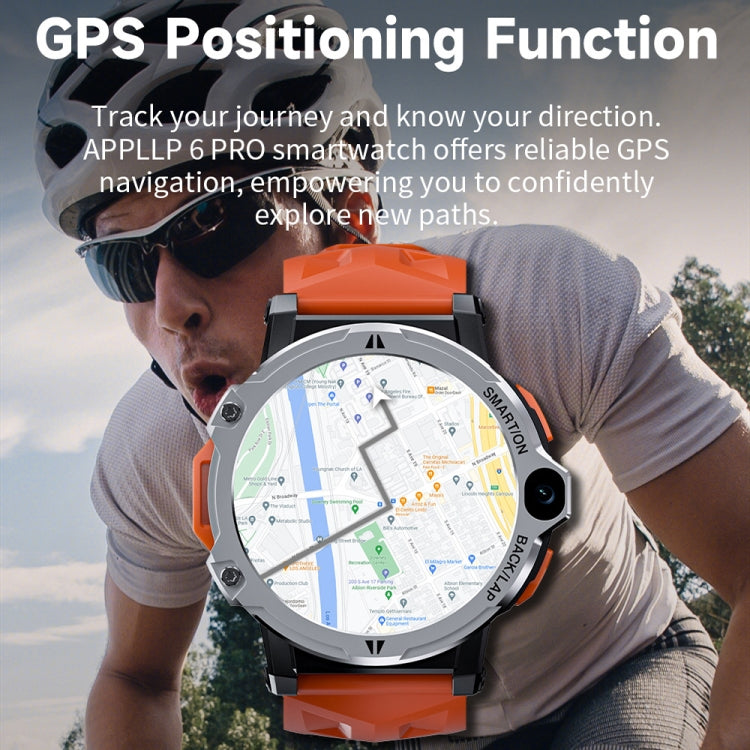 LOKMAT APPLLP6 PRO 1.54-inch 4G+64G Android 8.1 Dual-camera Independent Card Smart Watch(Black)