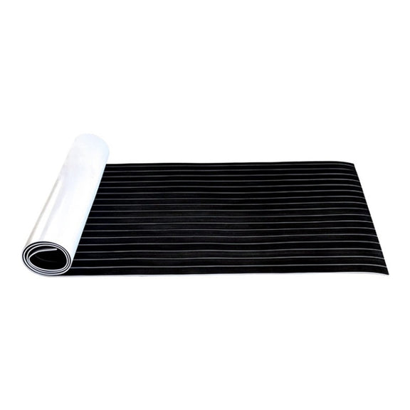 240x45x0.6cm Black White Yacht Imitation Teak Anti-Slip Deck EVA Mat