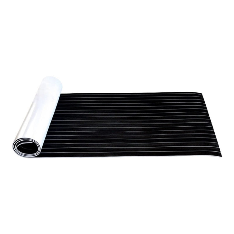 240x60x0.6cm Black White Yacht Imitation Teak Anti-Slip Deck EVA Mat