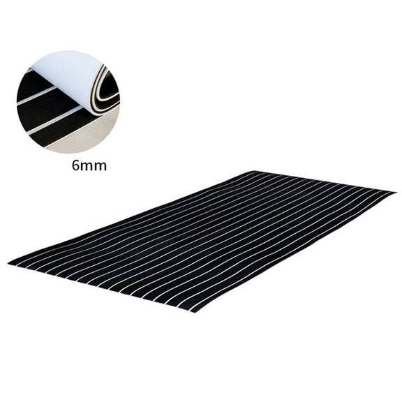 240x60x0.6cm Black White Yacht Imitation Teak Anti-Slip Deck EVA Mat