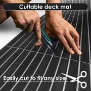 240x90x0.6cm Black White Yacht Imitation Teak Anti-Slip Deck EVA Mat