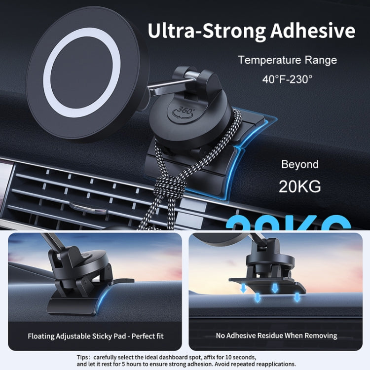 Center Console 360 Rotating Magnetic Car Phone Holder Zinc Alloy Automotive Navigation Bracket(Black) - free shipping - PMC TechLife - Order now!