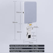 60 LEDs Rechargeable Clip Fill Light With Front & Back Clip Adjusted 3 Light Modes For Phone, Spec: B Type Blue