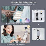 60 LEDs Rechargeable Clip Fill Light With Front & Back Clip Adjusted 3 Light Modes For Phone, Spec: B Type White