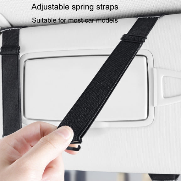 Multi-functional Car Sunshade Sunglasses ID Ticket Storage Bag Car Sun Visor Eyeglasses Case(Black)