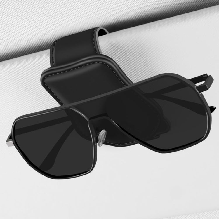 Car Eyeglasses Clip Car Leather Magnetic Closure Sunglasses Storage Bag(Beige) - Sunglasses & Glasses Clips by PMC TechLife | Online Shopping South Africa | PMC TechLife | Buy Now Pay Later Mobicred