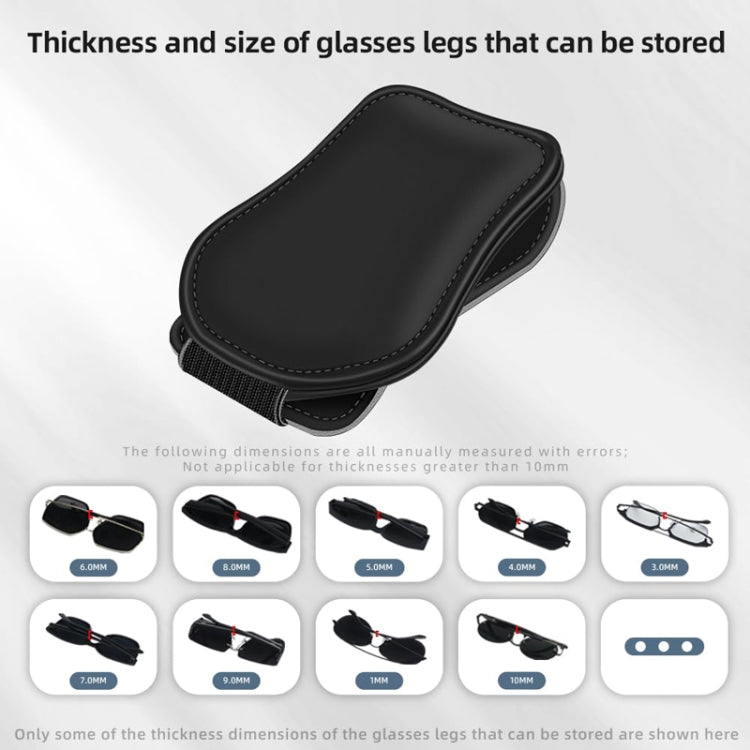 Car Eyeglasses Clip Car Leather Magnetic Closure Sunglasses Storage Bag(Black) - Sunglasses & Glasses Clips by PMC TechLife | Online Shopping South Africa | PMC TechLife | Buy Now Pay Later Mobicred