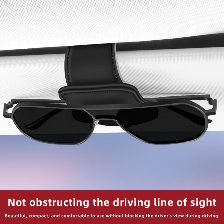 Car Eyeglasses Clip Car Leather Magnetic Closure Sunglasses Storage Bag(Beige) - Sunglasses & Glasses Clips by PMC TechLife | Online Shopping South Africa | PMC TechLife | Buy Now Pay Later Mobicred