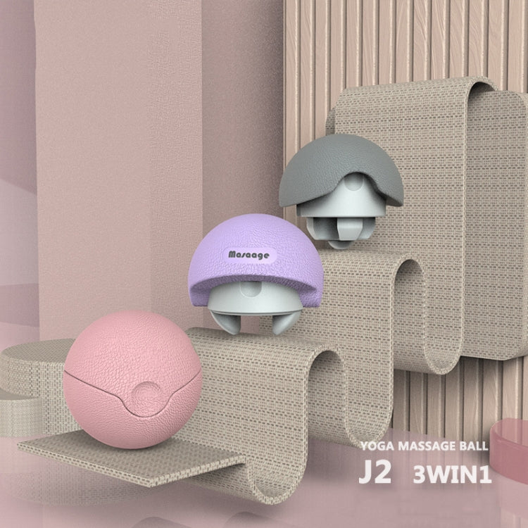 3-in-1 Multifunctional Fitness Yoga Massage Fascia Ball Cervical Meridian Massager(Gray)