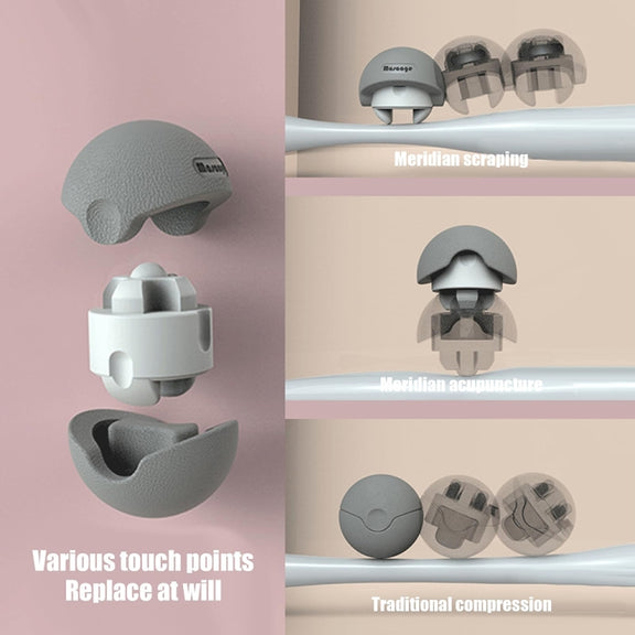 3-in-1 Multifunctional Fitness Yoga Massage Fascia Ball Cervical Meridian Massager(Gray)