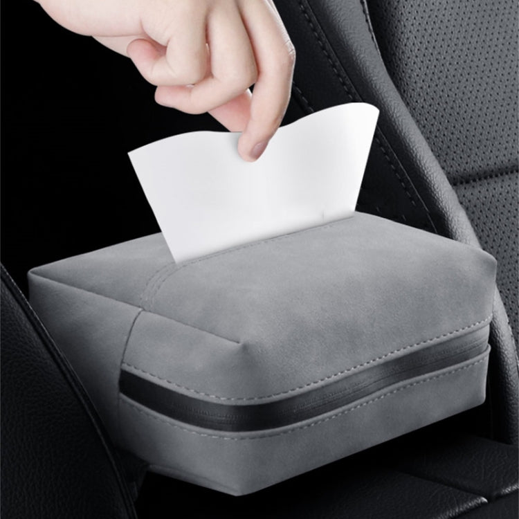 Car Armrest Box Tissue Box Car Sun Visor Seat Back Hanging Tissue Storage Bag(Grey) - Tissue Boxes by PMC TechLife | Online Shopping South Africa | PMC TechLife | Buy Now Pay Later Mobicred