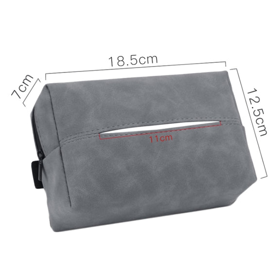 Car Armrest Box Tissue Box Car Sun Visor Seat Back Hanging Tissue Storage Bag(Brown)
