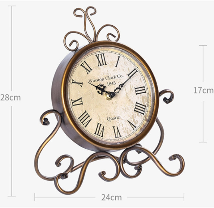 Iron Mute Clock Retro Living Room Decoration Clock(Brown) - Wall Clock by PMc TechLife | Online Shopping South Africa | PMc TechLife | Buy Now Pay Later Mobicred