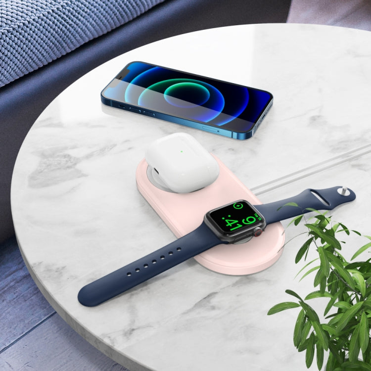For Apple Watch / iPhone AhaStyle PT135 2 In 1 Silicone Wireless Charging Base(Midnight Blue)
