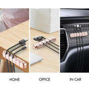 AhaStyle PT125 Aluminum Alloy + Silicone 5 Holes Position Cable Holder Desktop Data Cable Clip(Pink)