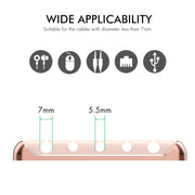 AhaStyle PT125 Aluminum Alloy + Silicone 5 Holes Position Cable Holder Desktop Data Cable Clip(Pink)