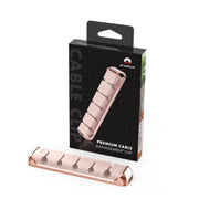 AhaStyle PT125 Aluminum Alloy + Silicone 5 Holes Position Cable Holder Desktop Data Cable Clip(Pink)