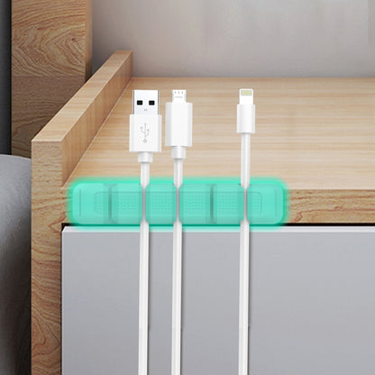 AhaStyle PT125-S 5 Holes Adhesive Version Silicone Cable Clip Desktop Data Cable Storage Holder(Luminous Green) - Cable Organizer by AhaStyle | Online Shopping South Africa | PMC Jewellery | Buy Now Pay Later Mobicred