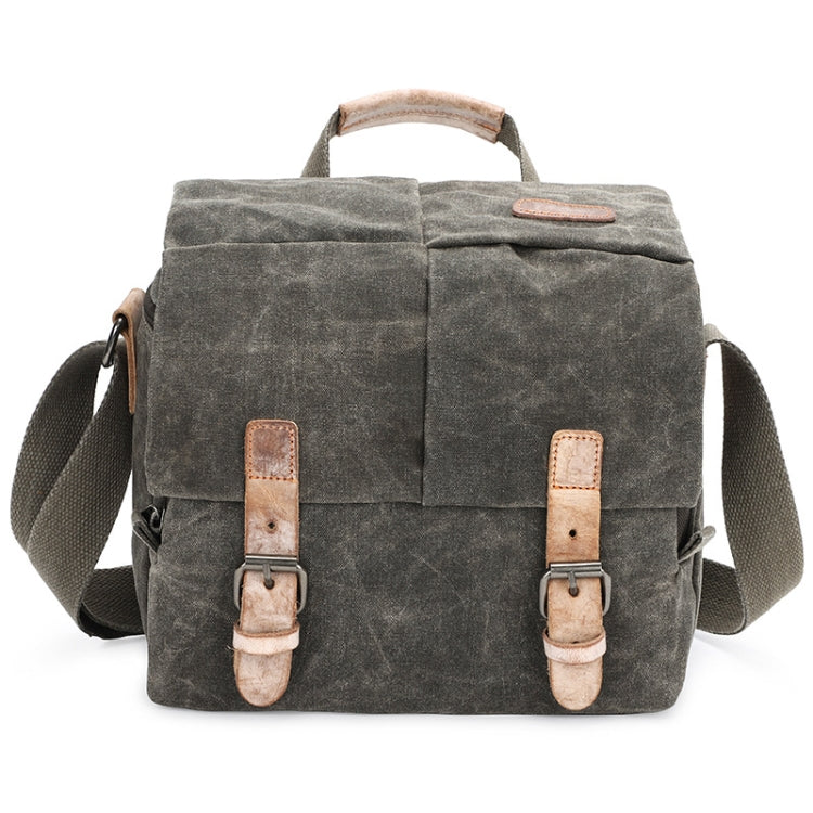 Camera Shoulder Messenger Bag Batik Canvas Waterproof Photography SLR Camera Bag(Army Green) - Strap Satchel by PMC Jewellery | Online Shopping South Africa | PMC Jewellery | Buy Now Pay Later Mobicred