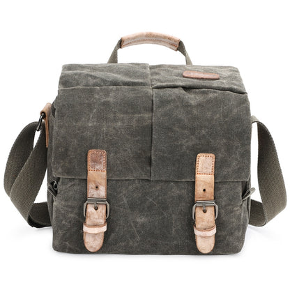 Camera Shoulder Messenger Bag Batik Canvas Waterproof Photography SLR Camera Bag(Army Green) - Strap Satchel by PMC Jewellery | Online Shopping South Africa | PMC Jewellery | Buy Now Pay Later Mobicred