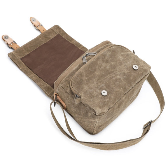 Camera Shoulder Messenger Bag Batik Canvas Water-resistant Photography SLR Camera Bag(Dark Gray)