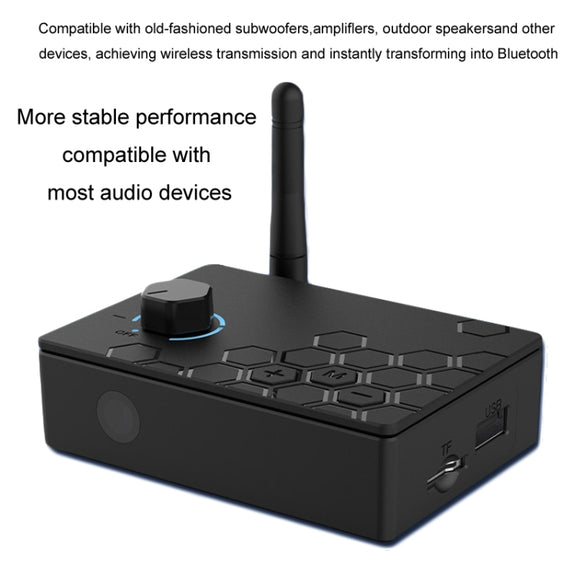 Bluetooth 5.4 Receiver Digital To Analog Card U Disk Converter Adapter With Remote Control(Fiber Optic Conversion)