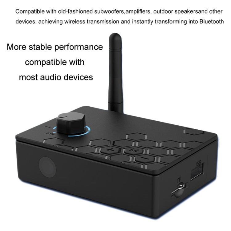 Bluetooth 5.4 Receiver Digital To Analog Card U Disk Converter Adapter With Remote Control(Fiber Optic Conversion)